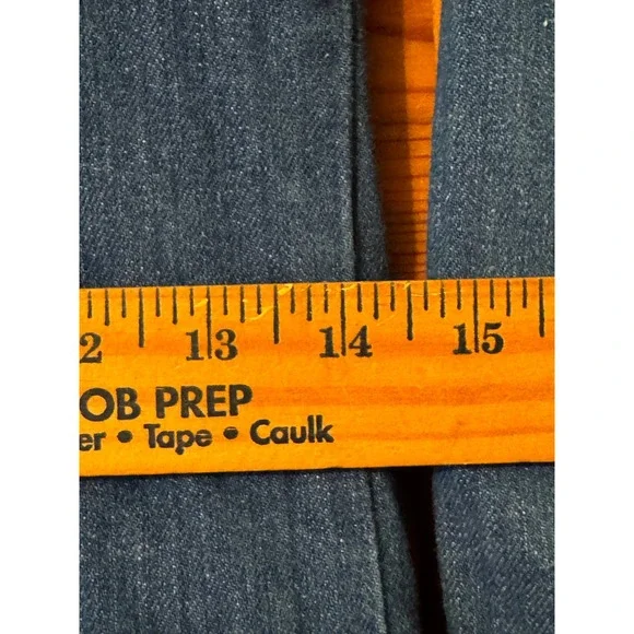 Vintage Landlubber Denim Dress Blue Snap Front Midi 70s Western Long Sleeve 7 - Picture 6 of 12